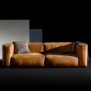 Sofa Leder Cognacfarben