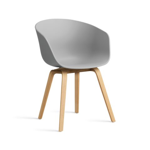 Hay_Armchair_AAC 22 concrete grey 2.0 shell_wb lacquered oak base