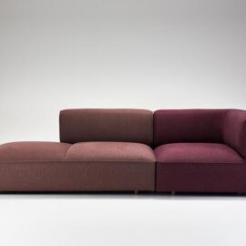 Bordeauxrotes modulares Sofa