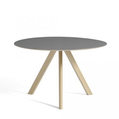 HAY_Esstisch_rund_CPH20_120cm_Eiche_matt_Linoleum_grau