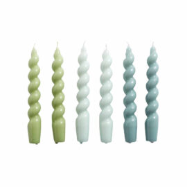 HAY Candle Spiral Set of 6 green arctic blue teal