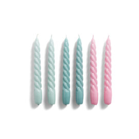 HAY Candle Twist Set of 6 arctic blue teal pink